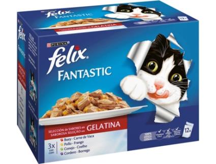 Rações para Gatos  (12 Un - 100g - Sabor: carne)