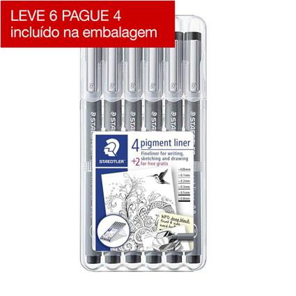 Canetas de Traço Fino, Delineador de Pigmento, Tamanhos de Pontas Variados, Corpo Cinzento, Tinta Preta