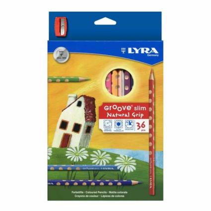 Lápis de Cor, Groove Slim, Natural Grip, 36uni.