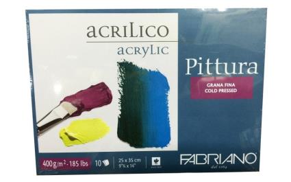 Fabriano - Bloco de Papel para Pintura Acrílica 10 Folhas