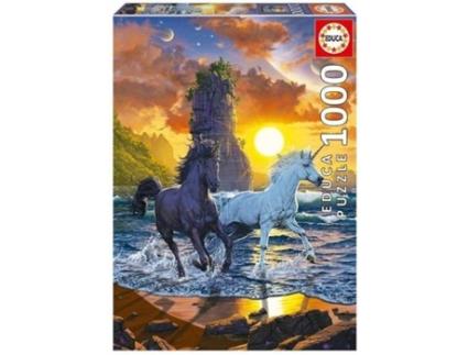 Puzzle EDUCA BORRAS Unicornios En La Playa de Vincent Hie (Idade Mínima: 12 Anos - 1000 Peças)