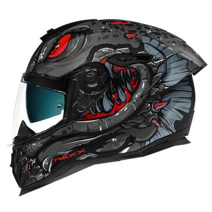 Capacete Integral Sx.100r Abisal XL Black / Red Matte