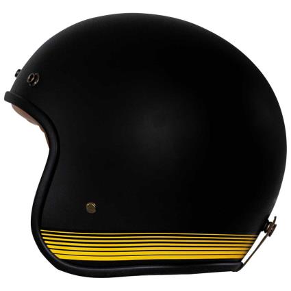 Capacete Jet Fonzie L Matt Black / Yellow