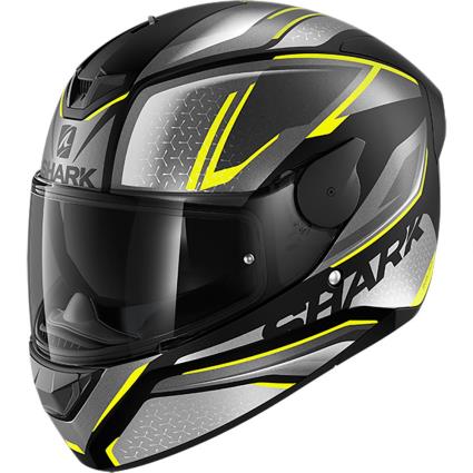 Capacete Integral D-skwal 2 Daven L Matte Black / Anthracite / Yellow