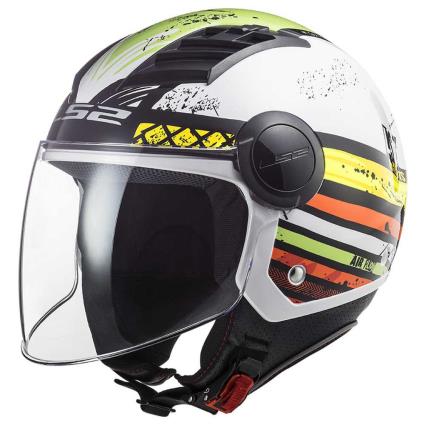 Capacete Jet Of562 Airflow Ronnie XL Gloss White / Green