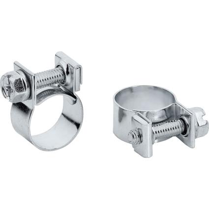 Fuel Feed Hose Clip Pair 11-13 mm Silver