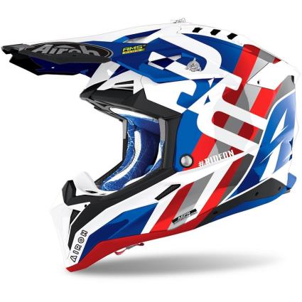 Capacete Motocross Aviator 3 Rainbow S Blue / Red Gloss