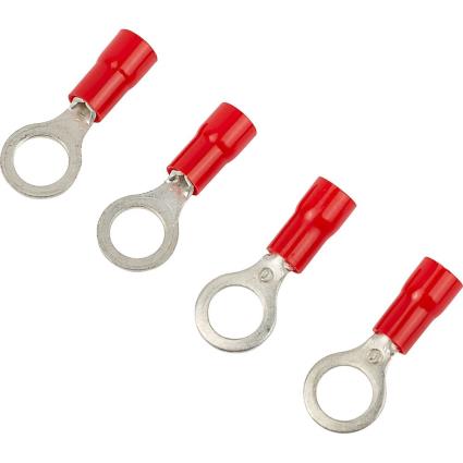 M6 Ring Set For Battery Poles 0.5-1.5 Mm2 4 Units One Size Red