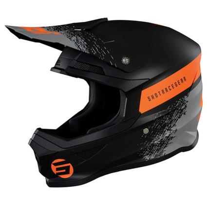 Capacete Motocross Furious Roll S Black / Orange Matt