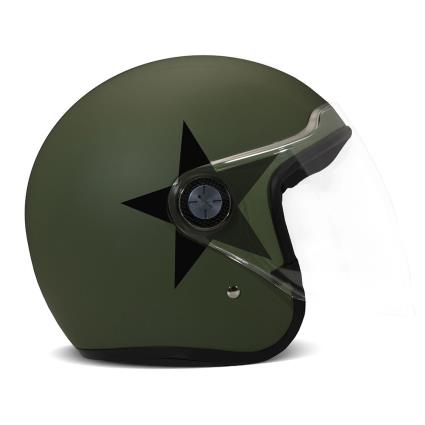 Capacete Jet Vintage L Star Green