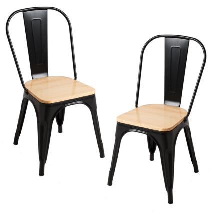 Pack 2 Cadeiras Torix Madeira Natural - Preto mate