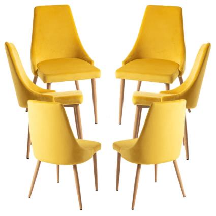 Pack 6 Cadeiras Stoik Wood - Amarelo