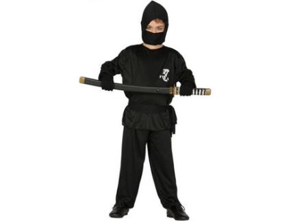 Fato de Menino  Ninja Preto (Tam: 7 a 9 anos)