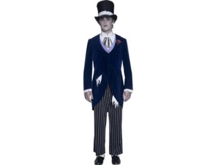 Fato de Homem  Noivo Fantasma Gótico (Tam: L)