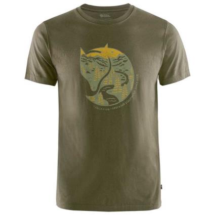 Fjällräven Camiseta De Manga Curta Arctic Fox L Dark Olive