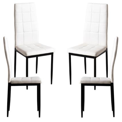 Pack 4 Cadeiras Lan Couro Sintético - Branco