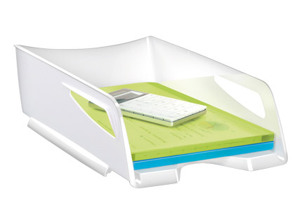 Tabuleiro de secretária em plástico Maxi 386x270x115mm Branco