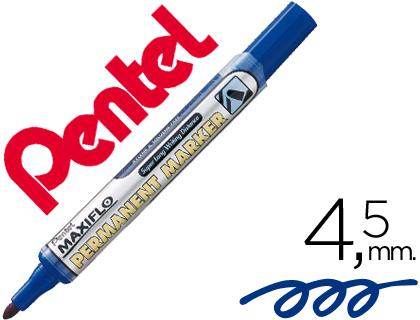 Marcador  4,5mm Permanente Nlf50 Maxiflo Azul 12 Unid.