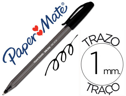 Caneta Paper Mate Inkjoy 100 Ponta Media Trazo 1mm Preto
