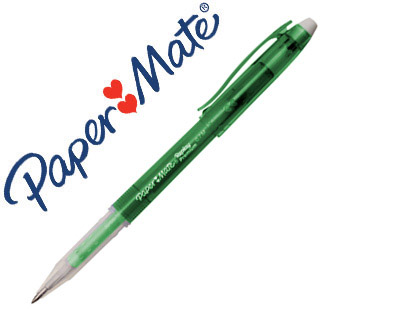 Caneta Paper Mate Erasable Gel Verde c/ Borracha