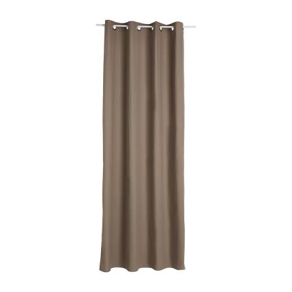 CORTINA COM ANILHAS COR CASTANHO. POLIESTER,VISCOSE E ALGODÃO.260CMx140CM
