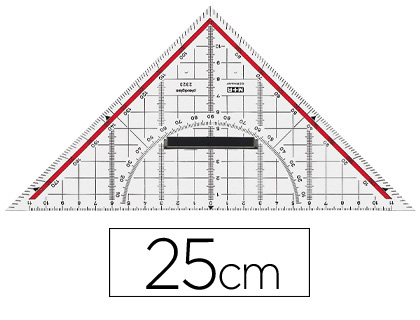 Esquadro Geométrico 25 cm com pega 