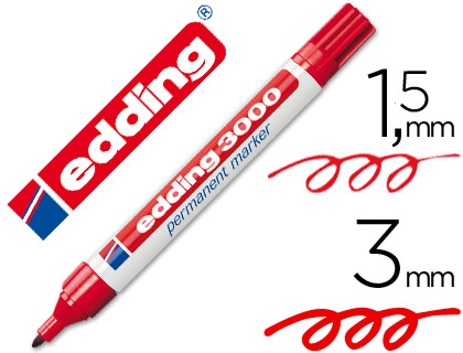 Marcador  Permanente 3000 Vermelho 10 Unidades