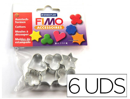 Corta Pasta  Fimo Metalico Bolsa c/ 6 Modelos Sortidos