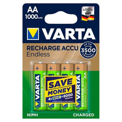 PILHAS  RECARREGÁVEL ACCU ENDLESS AA LR06 1000MAH PACK 4UN