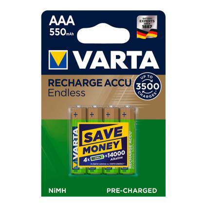PILHA  RECARREGÁVEL ACCU ENDLESS AAA LR03 550MAH PACK 4UN