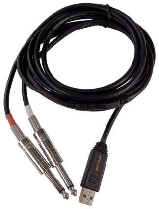 Cabo Interface USB - 2x Jack 6,3mm Macho Mono - 