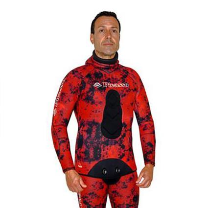 Jaqueta De Caça Submarina Camo Blood 3 Milímetros S Red / Black
