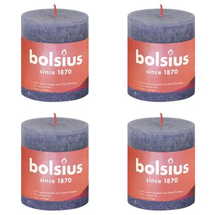 Velas rústicas cilíndricas Shine 6pcs 80x68 mm azul crepúsculo