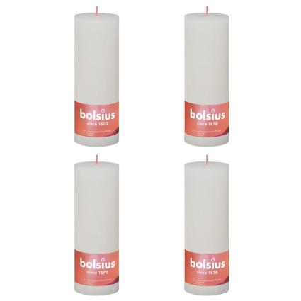 Velas rústicas cilíndricas Shine 6pcs 190x68 mm branco nublado