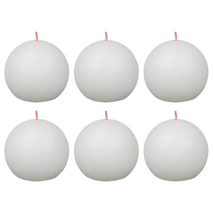 Velas rústicas redondas Shine 6 pcs 76x190 mm branco nublado
