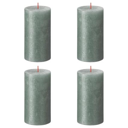 Velas rústicas cilíndricas Shimmer 6 pcs 130x68 mm azul óxido