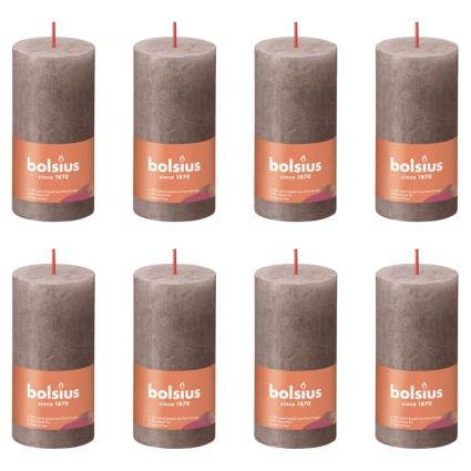 Velas rústicas cilíndricas Shine 8 pcs 100x50 mm cinza-acast.