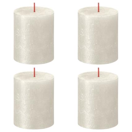Velas rústicas cilíndricas Shimmer 6 pcs 80x68 mm marfim