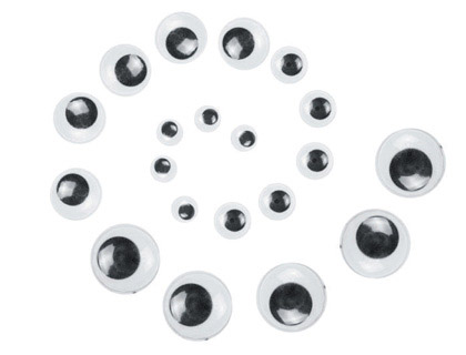 Olhos Redondos Adesivos 8-10-15-20 mm Blister de 75 Unidades Sortidas