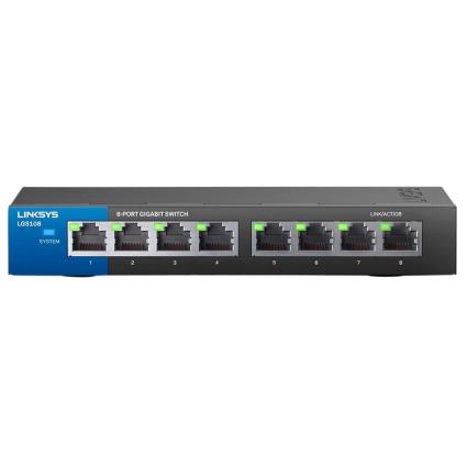 Switch de Rede LGS108 1000 Mbit/s Preto/Azul - 