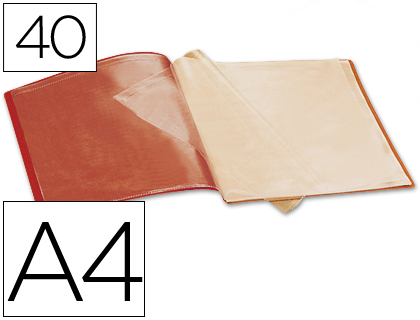 Capa Catalogo Din A4 c/ 40 Bolsas Vermelha