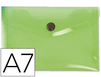 Bolsa de Documentos, A7, Polipropileno, Verde Transparente