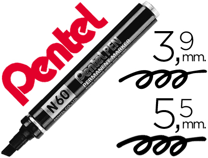 Marcador  N60 Permanente Biselado Preto