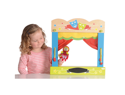 Teatro  de Mesa Marionetas em Madeira 45X47 cm