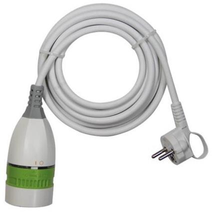 Extensão Branco 2P + Terra (3 x 1,5 mm) c/ Interruptor ON-OFF Rotativo (5 mts) - 