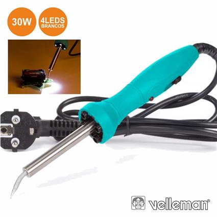 Ferro Soldar 220V 30W (Alta Qualidade) c/ 4 LEDs Iluminação - 