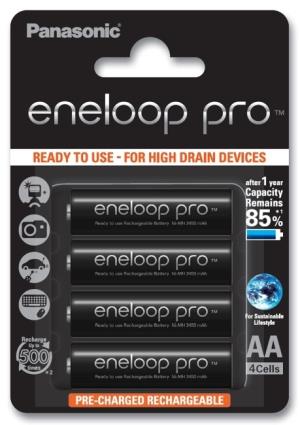 Blister 4 Pilhas Recarreg. AA 1,2V 2500mAh eneloop Pro - 