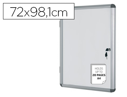 Painel Informativo Magnético Enclore, Superfície Magnética em Aço Lacado, Moldura em Alumínio, Porta em Acrílico, 6 Folhas A4