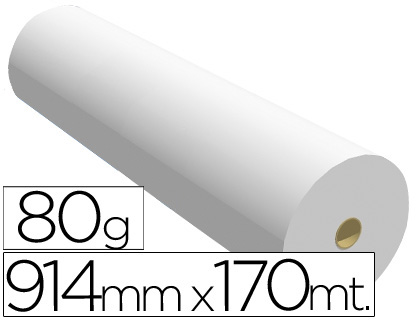 Papel Reprografia  p/ Planos 80 Gr. 914 mm X 170 Mt