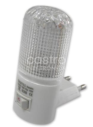 Luz Presença LED Noite c/ Interruptor ON-OFF 1W